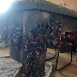 luxury antique style dining table set with six chairs – dark elegant design